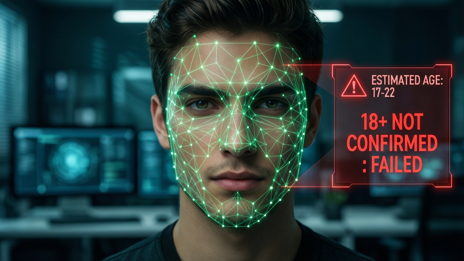 Photo age verification flagging a person as under 18