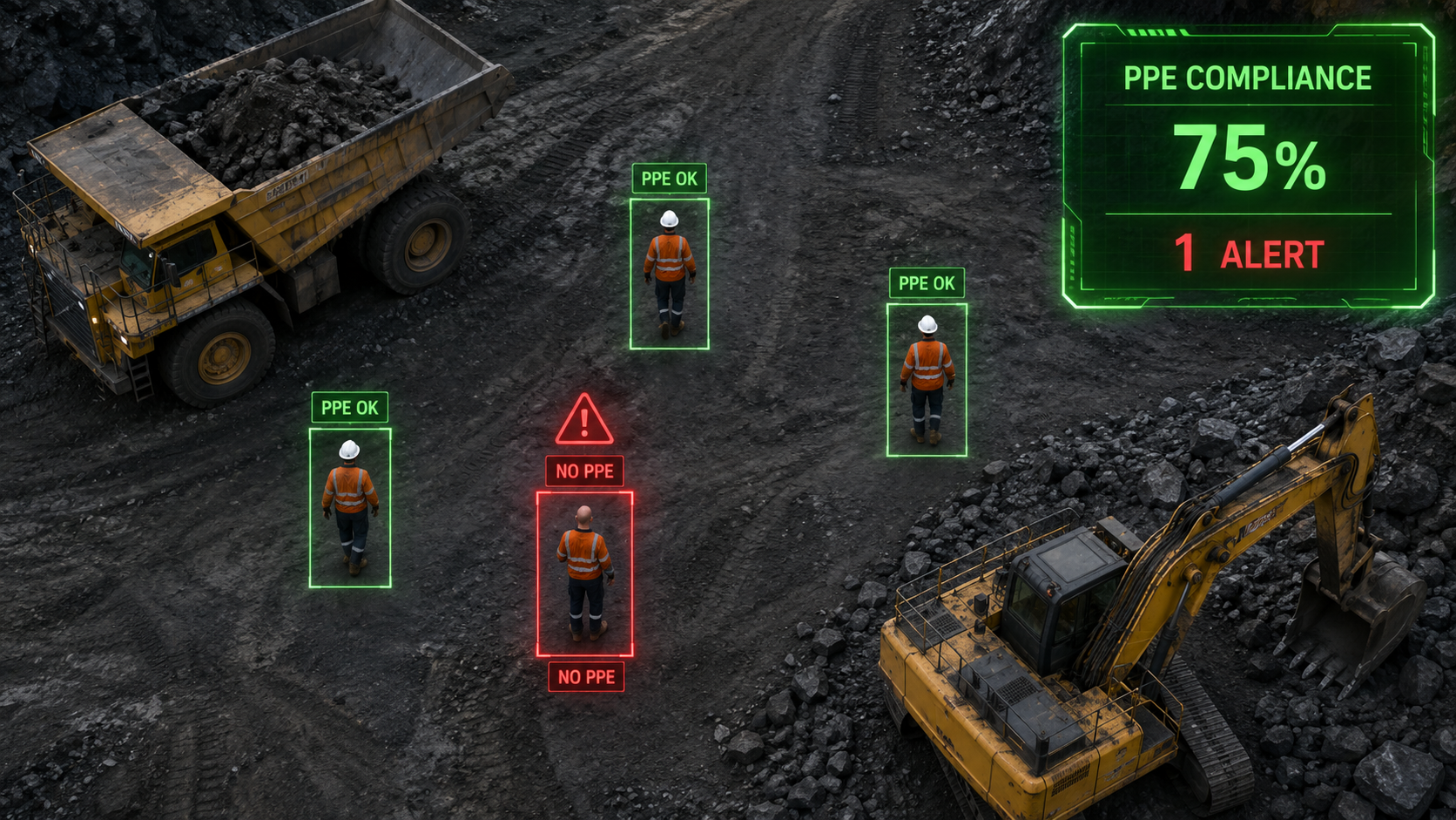 PPE compliance detection on a work site